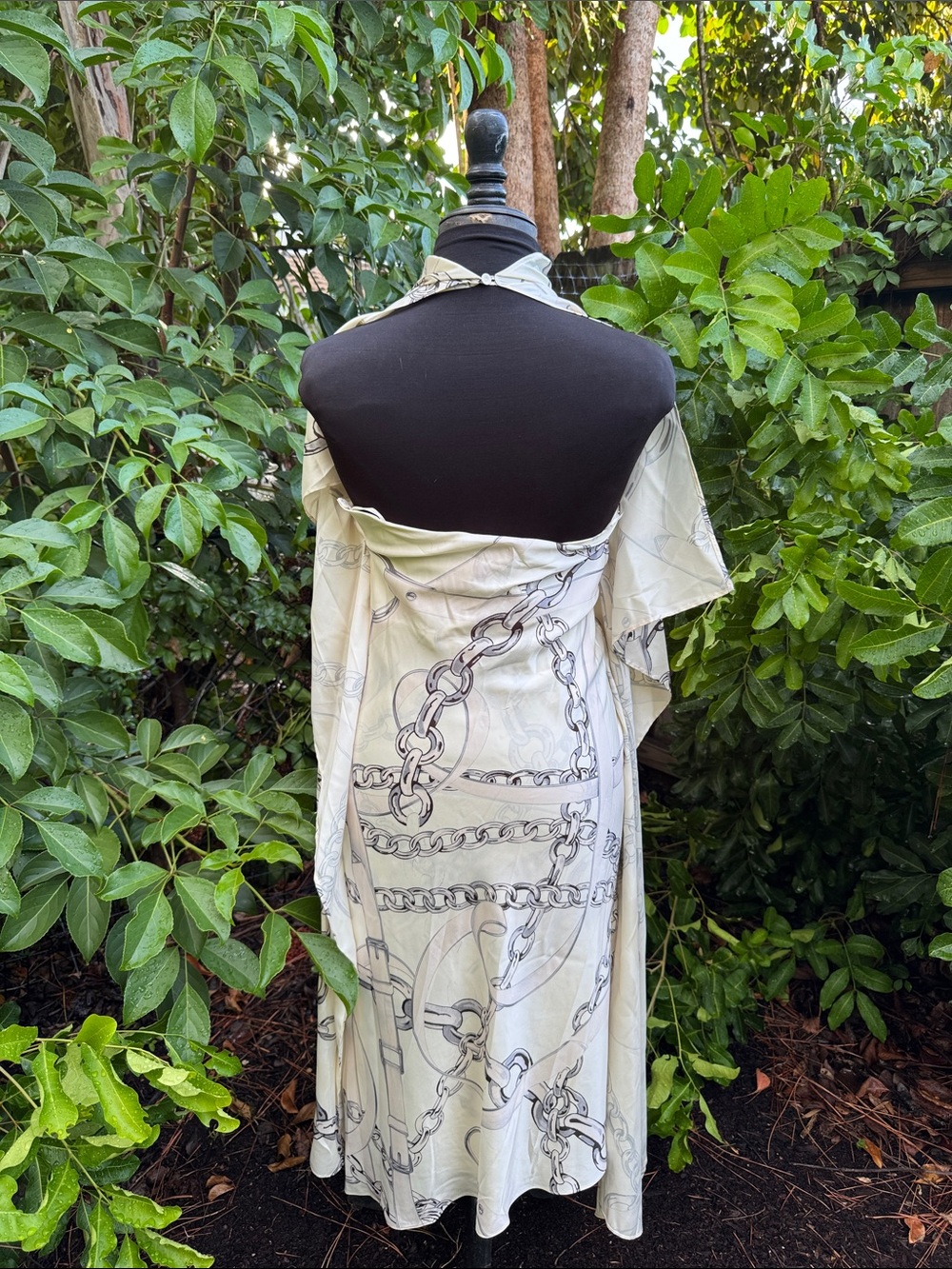 COS ASYMMETRIC CHAIN-PRINT MIDI DRESS, NWT, size 4 - Picture 8 of 9